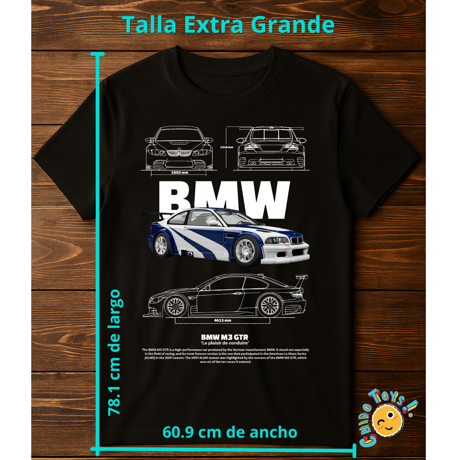 Playera BMW M3 GTR – E46 Motorsport Edition – Diseño técnico estilo blueprint