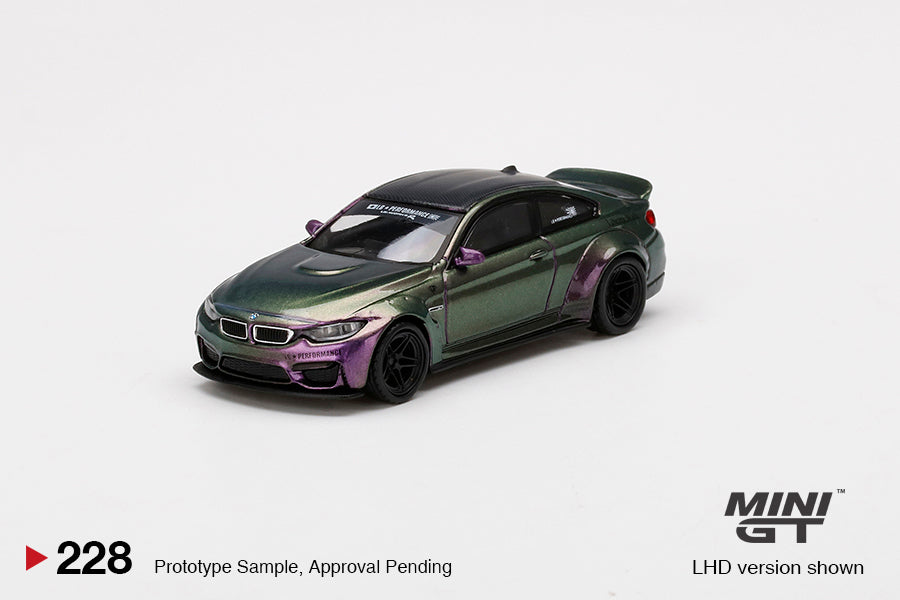 Mini GT #228 LBWK BMW M4 1:64 Purple Green Metallic