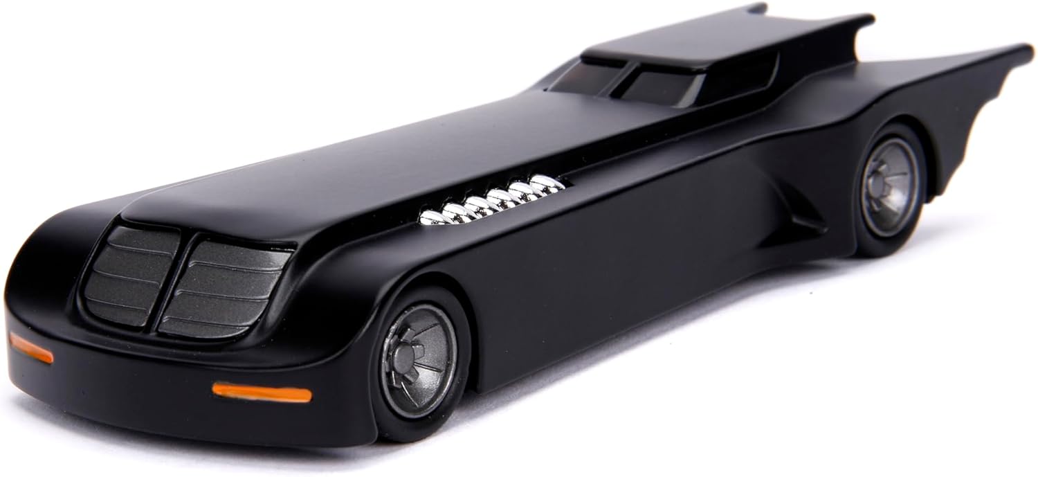 Jada Batmobile Animated Series 1:32 negro mate con detalles frontales y llantas de goma en caja display