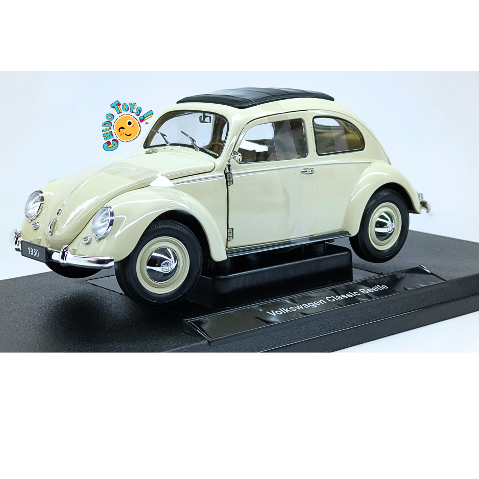 Welly Volkswagen Classic Beetle Split Window 1950 escala 1:18 color marfil
