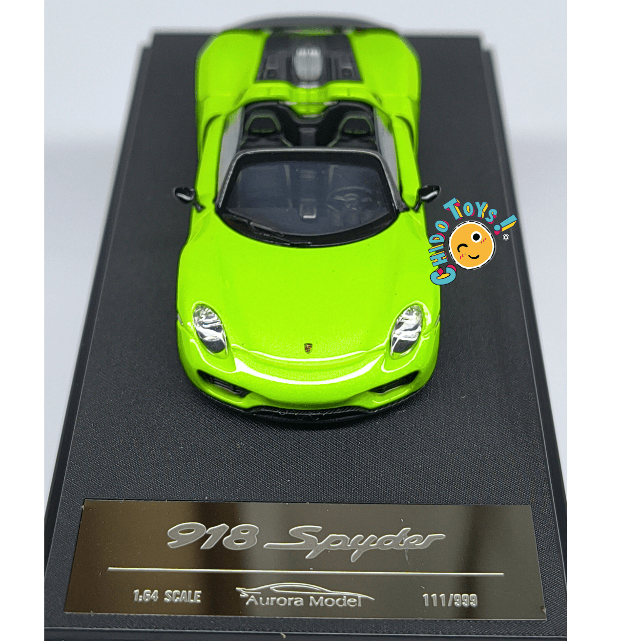 Aurora Model Porsche 918 Spyder 1:64 verde con toldo removible - Chido Toys