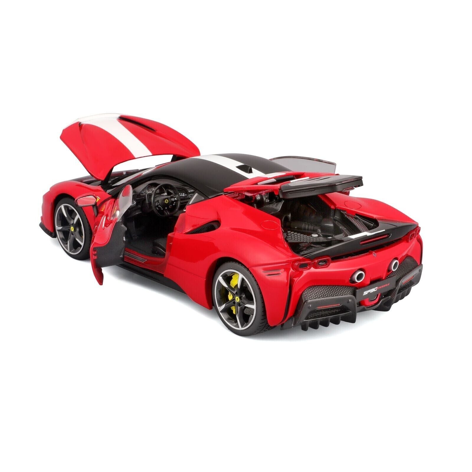 Auto a escala marca Burago, Ferrari SF90 STRADALE HYBRID 1000hp ASSETTO FIORANO 2019 - Chido Toys