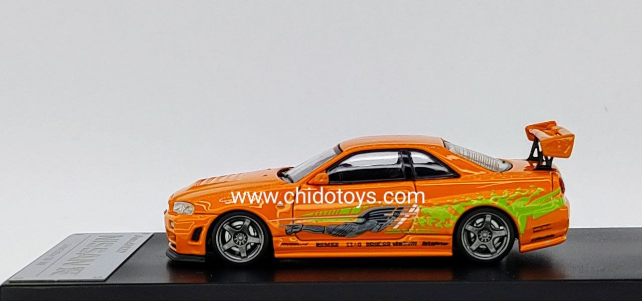 Auto a escala marca Fast & Speed Modelo GT - R R34 - Chido Toys