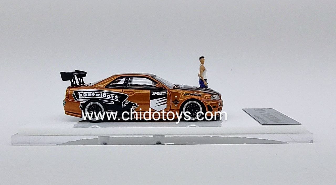 Auto a escala marca Fast & Speed, Modelo GT - R R34 Cobre - Chido Toys