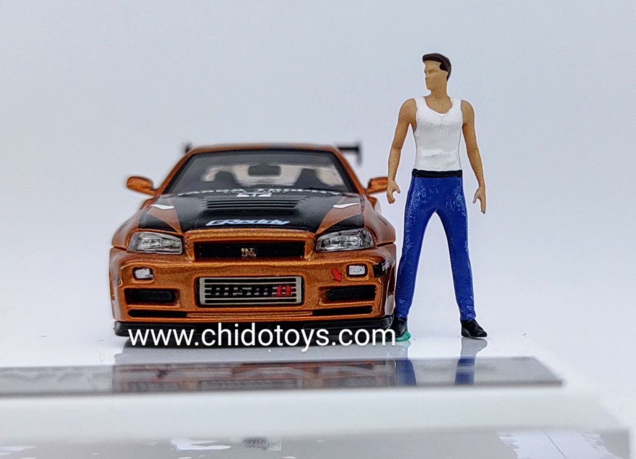 Auto a escala marca Fast & Speed, Modelo GT - R R34 Cobre - Chido Toys