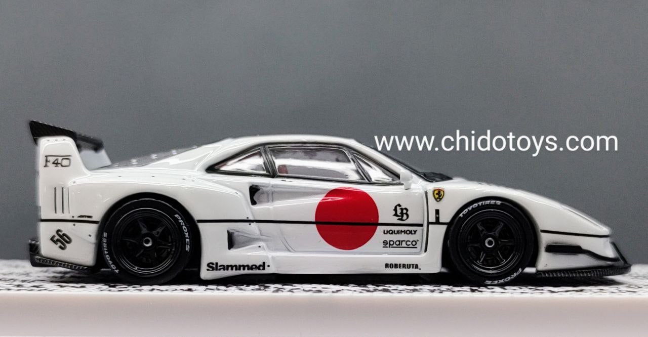 Auto a escala marca Inno modelo Ferrari F40 Liberty Walk Tokyo Auto Salón 2023 - Chido Toys
