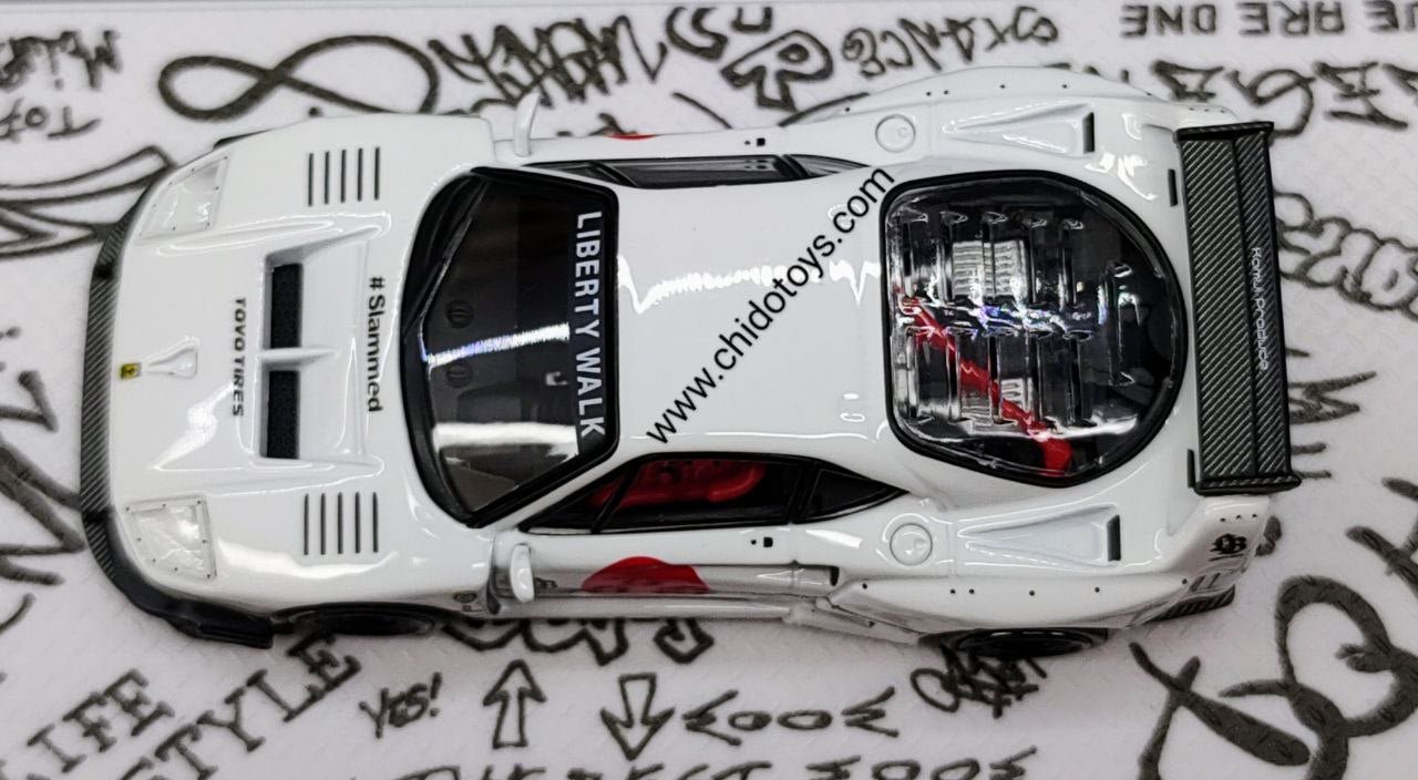 Auto a escala marca Inno modelo Ferrari F40 Liberty Walk Tokyo Auto Salón 2023 - Chido Toys