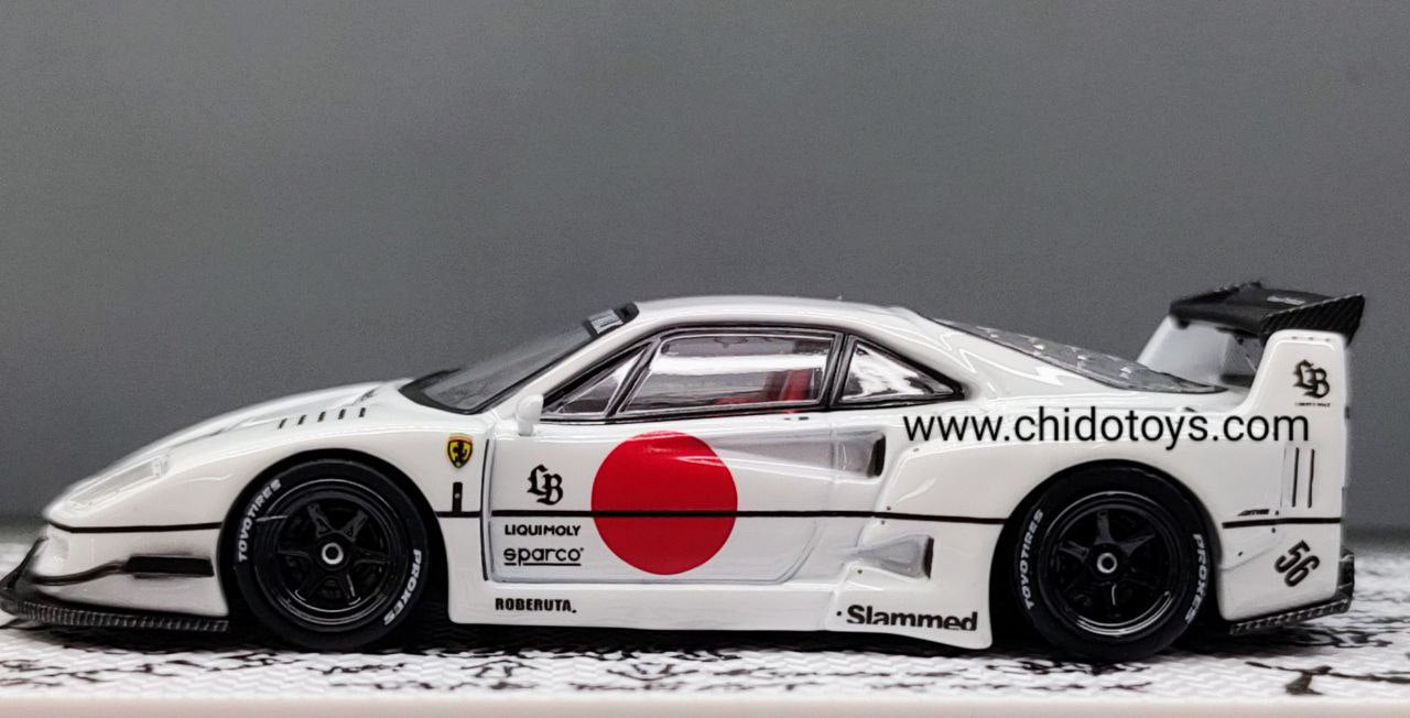 Auto a escala marca Inno modelo Ferrari F40 Liberty Walk Tokyo Auto Salón 2023 - Chido Toys