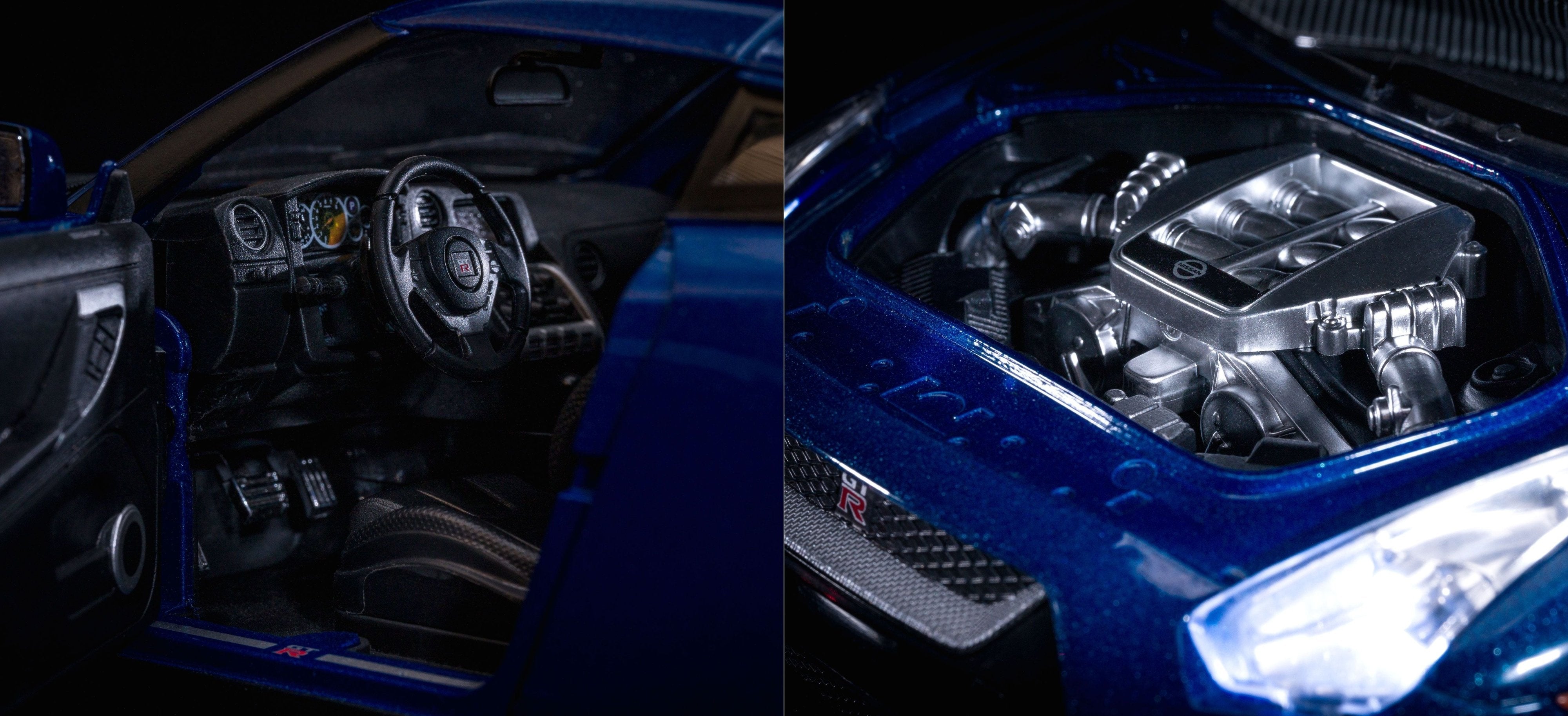 Auto a escala marca Jada, Modelo 2009 Nissan GT - R R35, con iluminación LED - Chido Toys