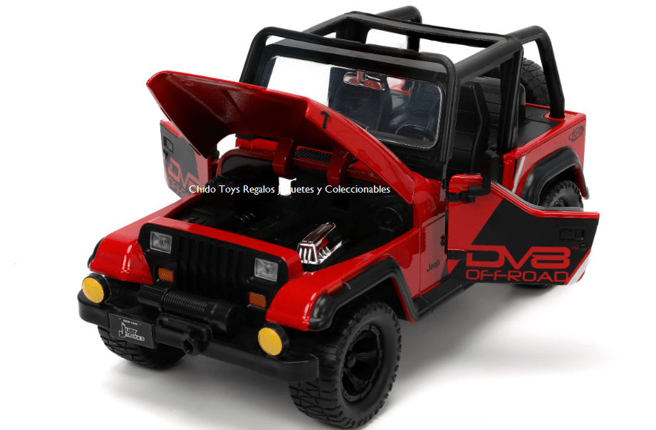Auto a escala marca Jada, Modelo Jeep WRANGLER 1992 - Chido Toys