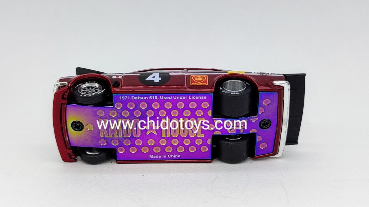 Auto a escala marca Kaido House & Mini GT, Modelo Datsun 510 Pro Street JPN V1 - Chido Toys