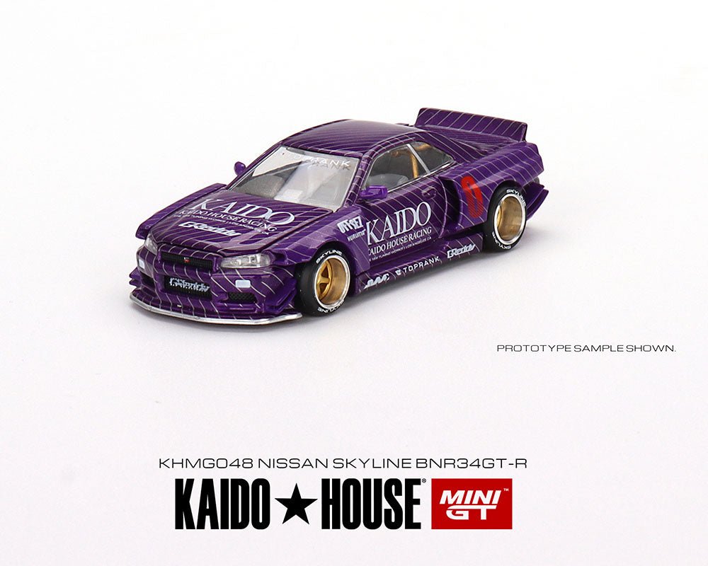 Auto a escala marca Kaido House & Mini GT, Modelo Nissan Skyline GT - R (R34) 048 - Chido Toys