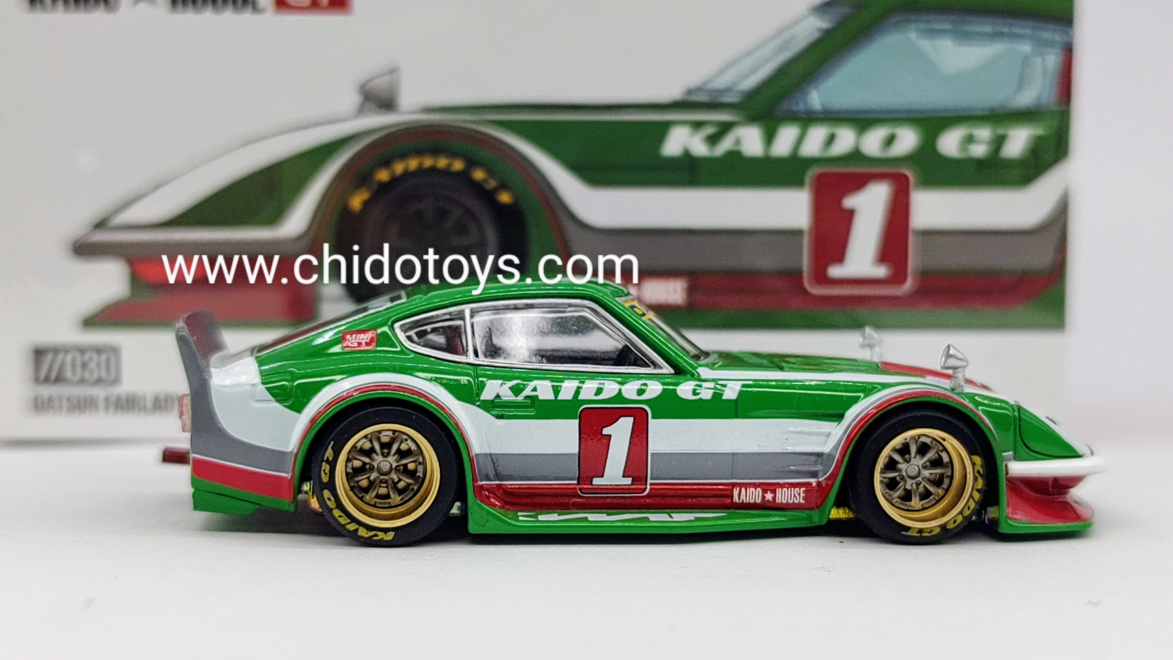 Auto a escala marca Kaido House, Modelo Chase Nissan Fairlady Z GT V2 - Chido Toys