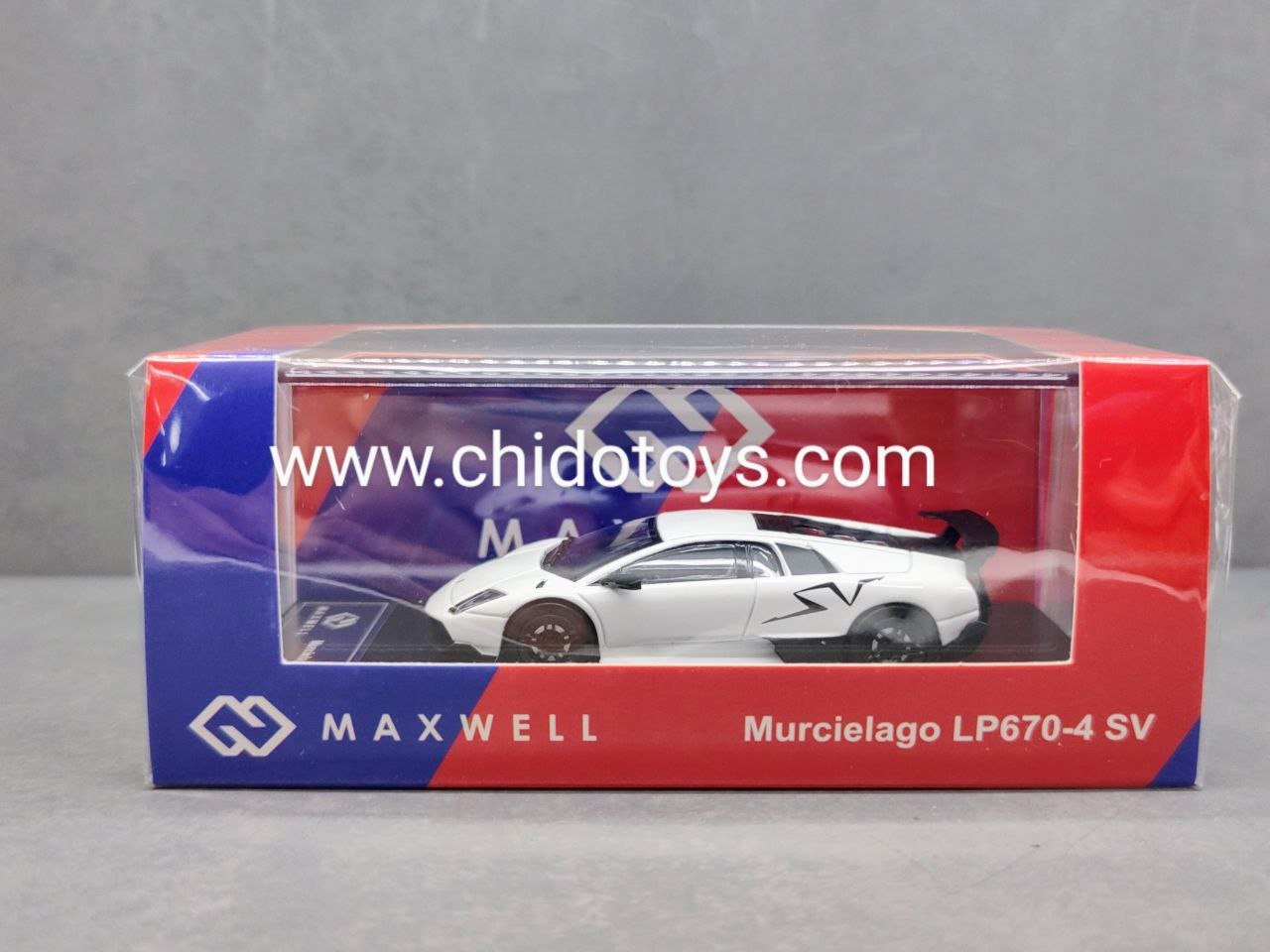Auto a escala marca Maxwell, Modelo Lamborghini Murciélago LP670 - 4 SV - Chido Toys