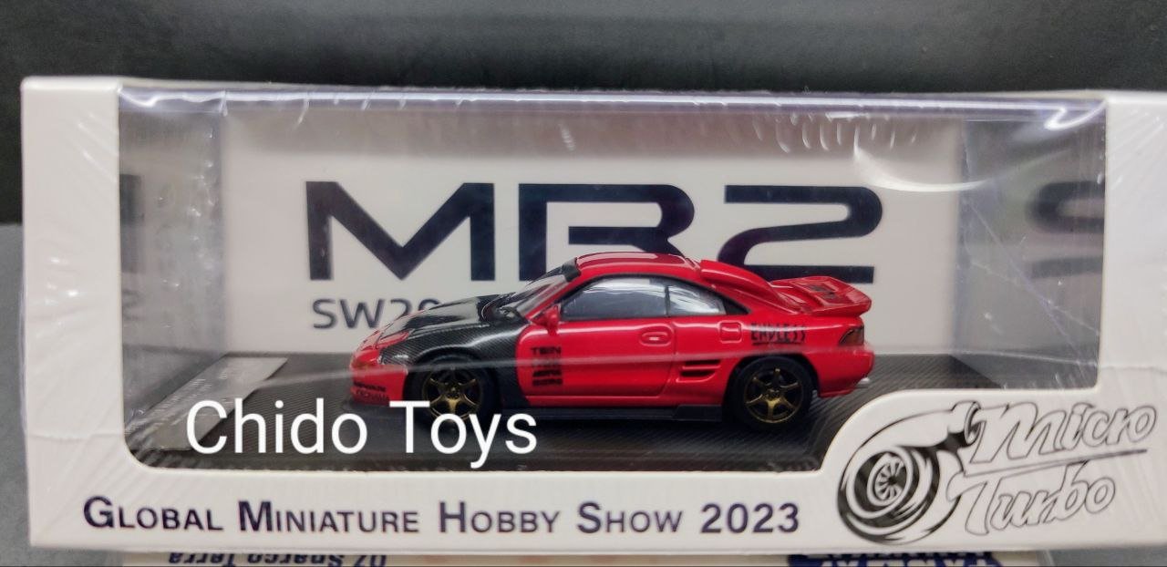 Auto a escala marca Micro Turbo, MR2 SW20, Edición Limitada de la "Global Miniature Show 2023" - Chido Toys