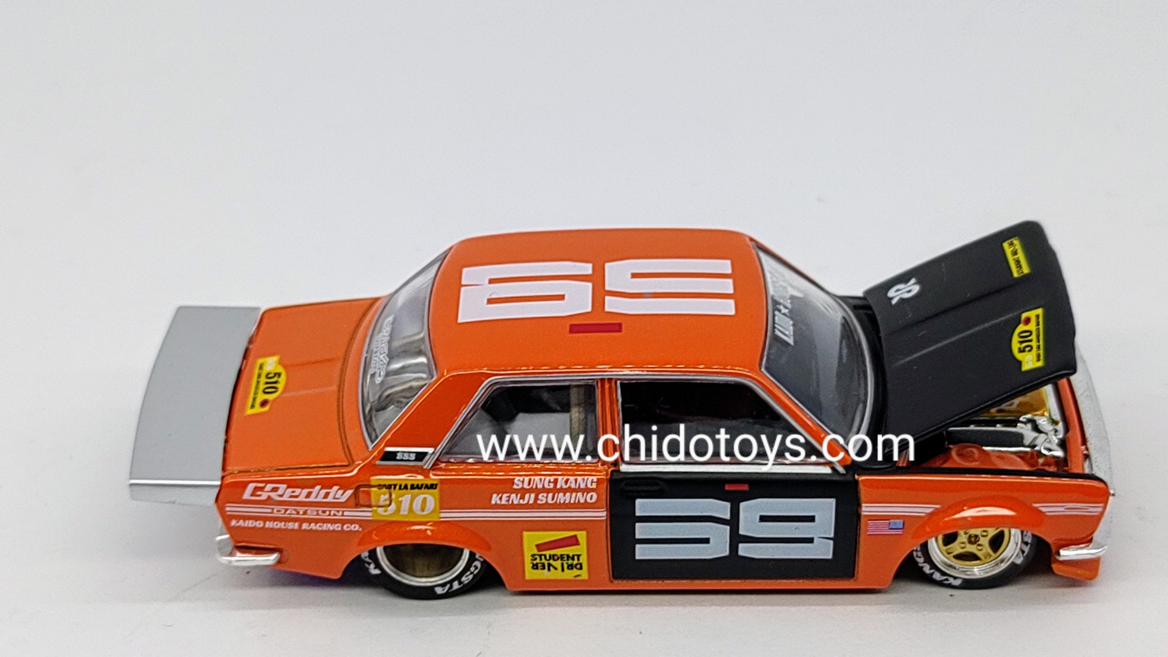 Auto a escala marca Mini Gt Kaido House, edad 14+, Color Naranja - Chido Toys