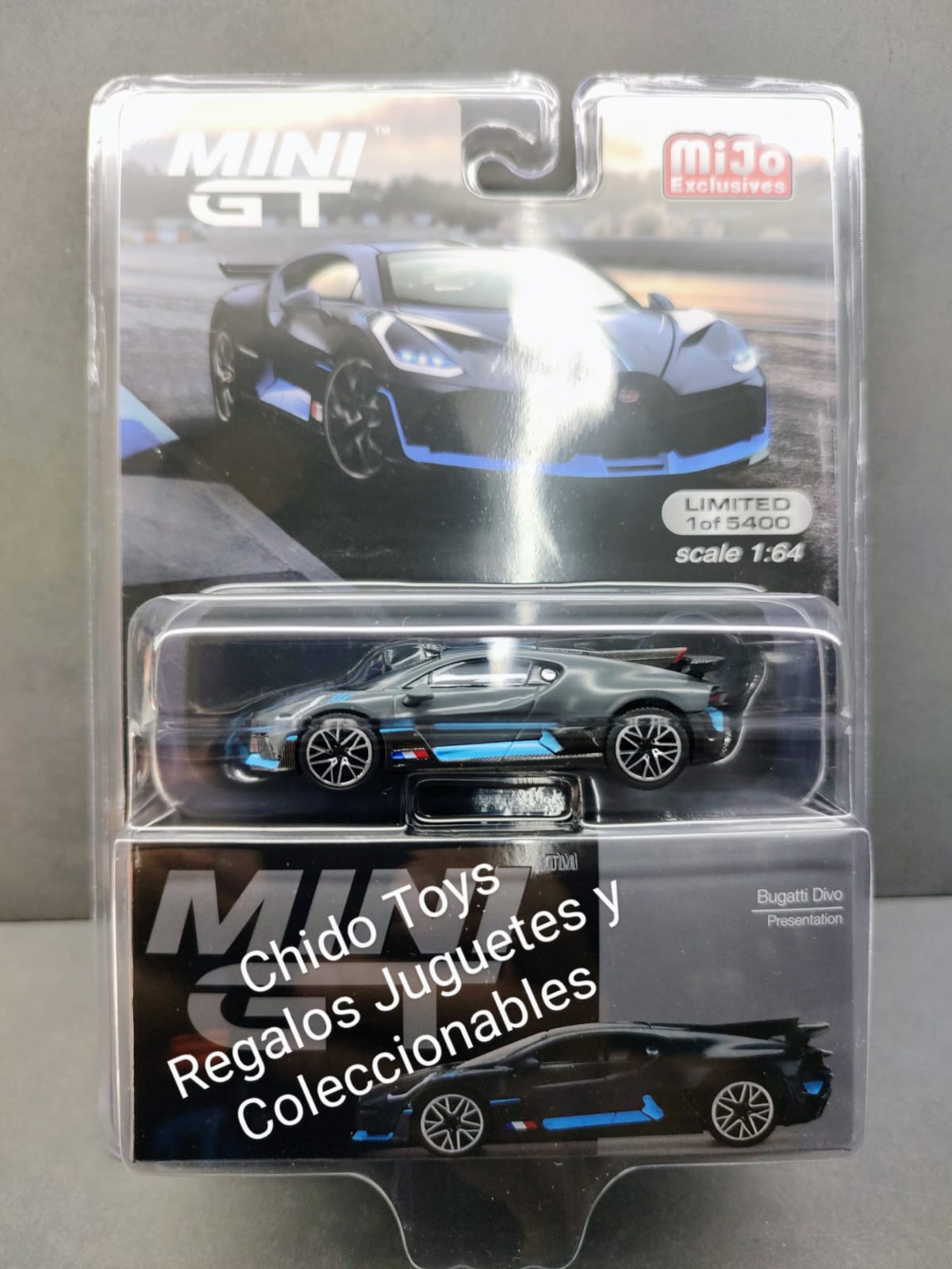 Auto a escala marca Mini GT Modelo Bugatti Divo - Chido Toys