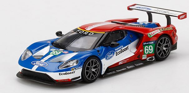 Auto a escala marca Mini GT, Modelo Ford GT Ganassi Team 4 Cars Set - Chido Toys