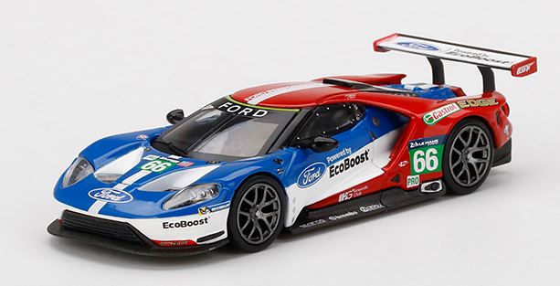 Auto a escala marca Mini GT, Modelo Ford GT Ganassi Team 4 Cars Set - Chido Toys