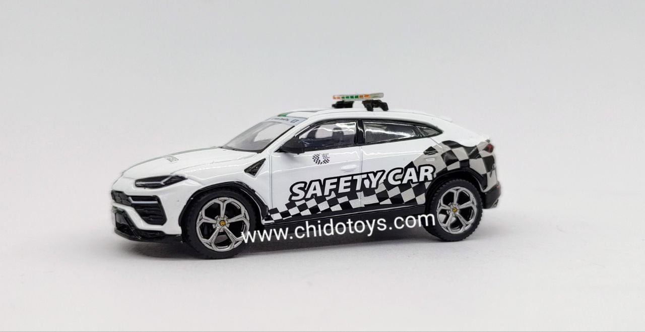 Auto a escala marca Mini GT, Modelo Lamborghini Urus 2022 Macau GP Official Safety Car - Chido Toys