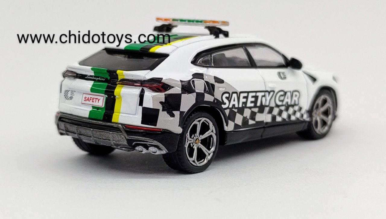 Auto a escala marca Mini GT, Modelo Lamborghini Urus 2022 Macau GP Official Safety Car - Chido Toys