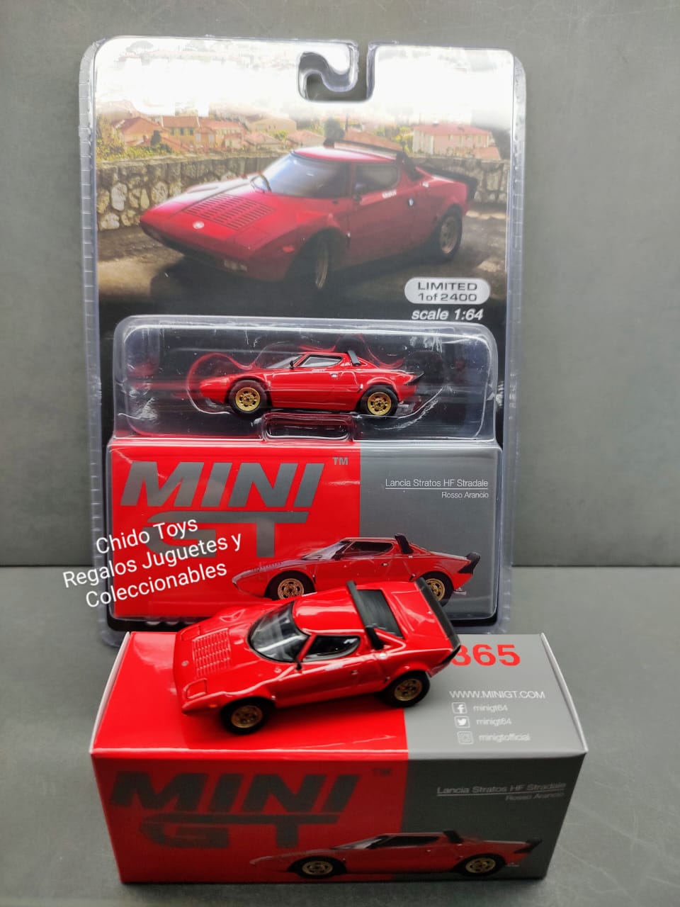 Auto a escala marca Mini GT, modelo Lancia Stratos HF Stradale - Chido Toys