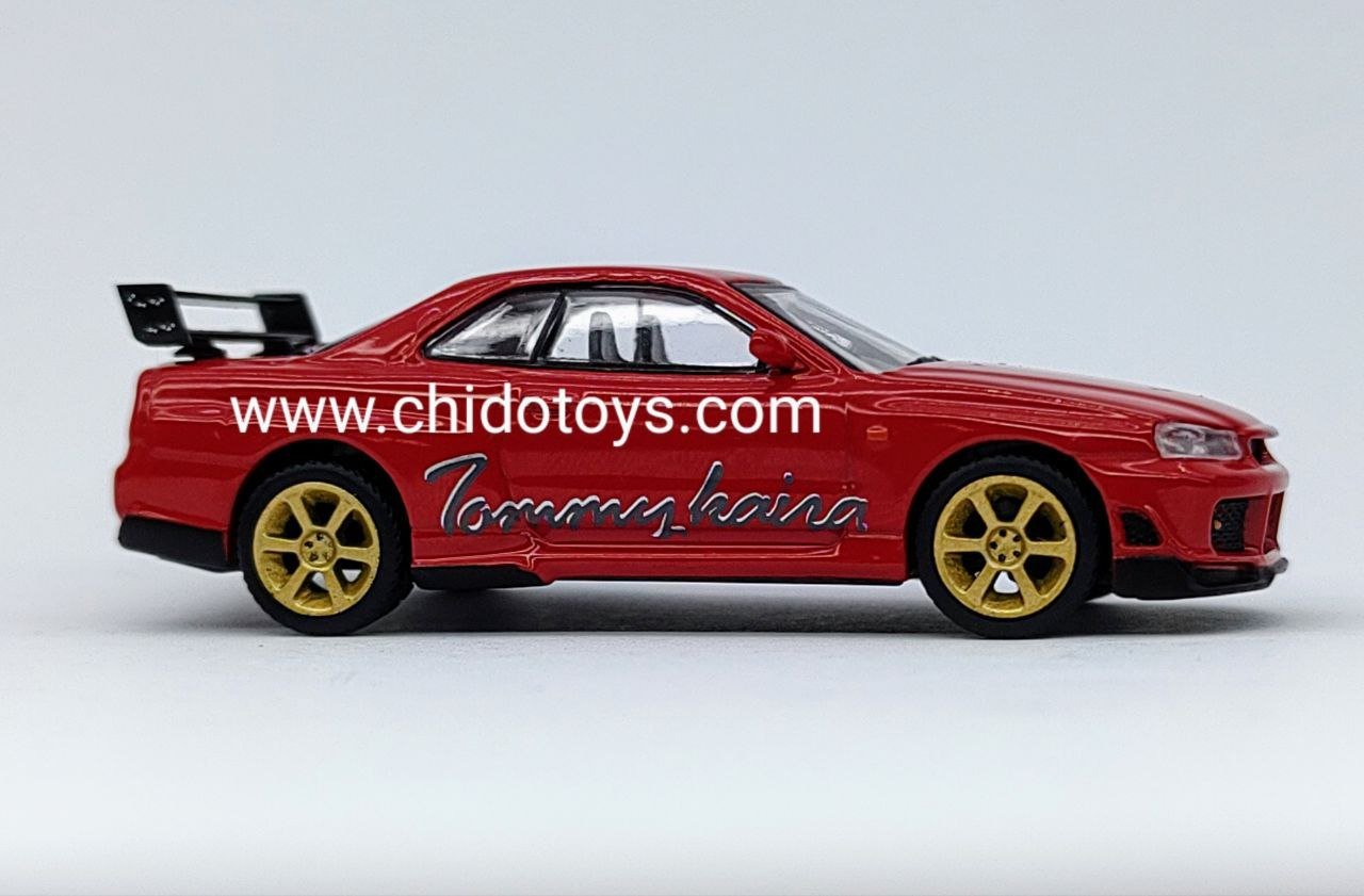 Auto a escala marca Mini GT, Modelo Nissan GT - R Tommykaira R RZ Rojo - Chido Toys