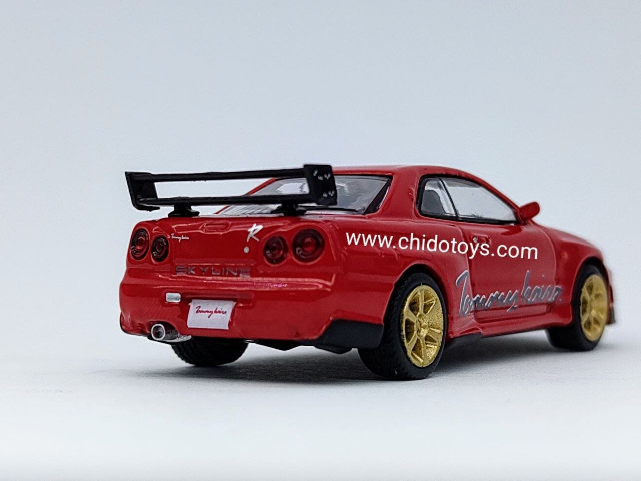 Auto a escala marca Mini GT, Modelo Nissan GT - R Tommykaira R RZ Rojo - Chido Toys