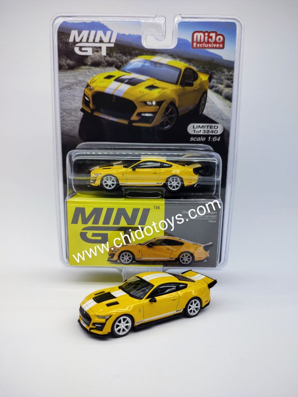 Auto a escala Marca Mini GT, Modelo Shelby GT500 Dragon Snake Concept - Chido Toys