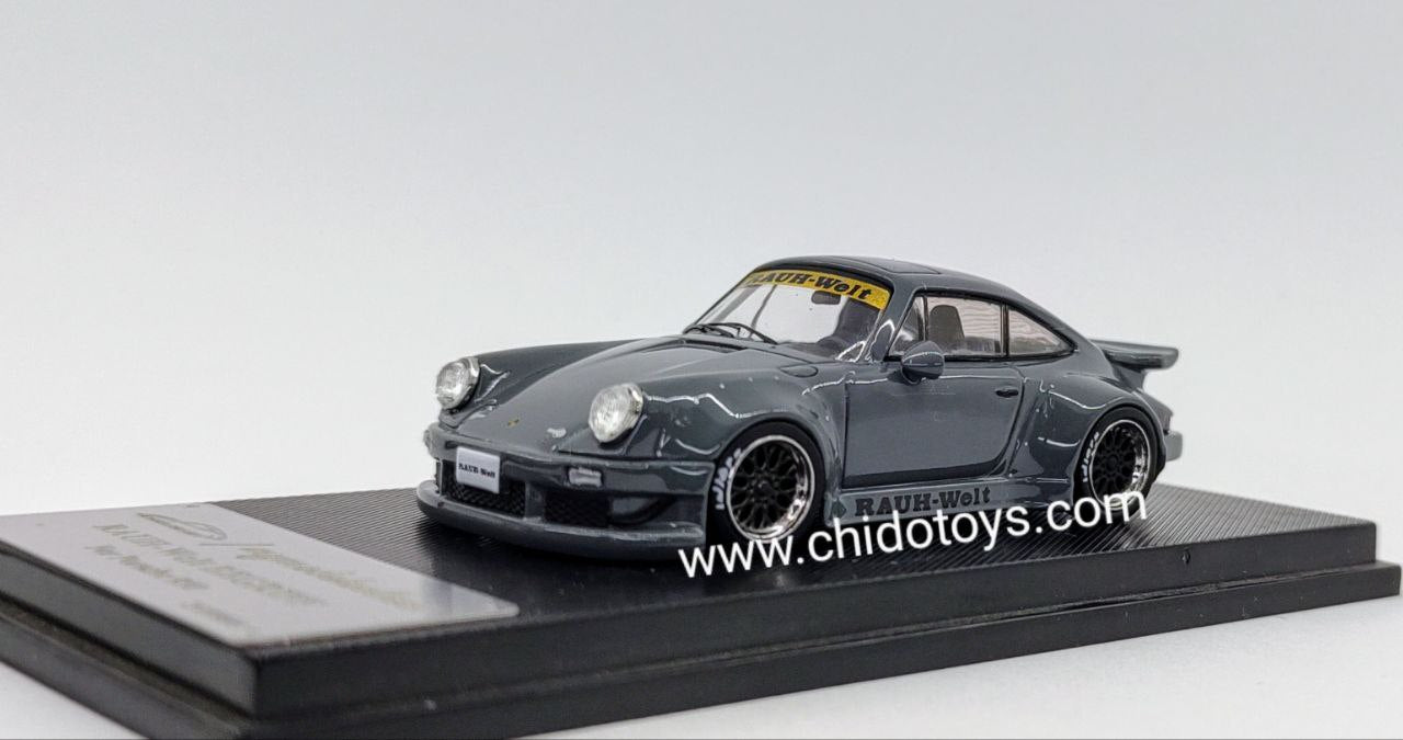 Auto a escala marca MyModelColellect, Modelo RWB 930 Gris Cemento - Chido Toys