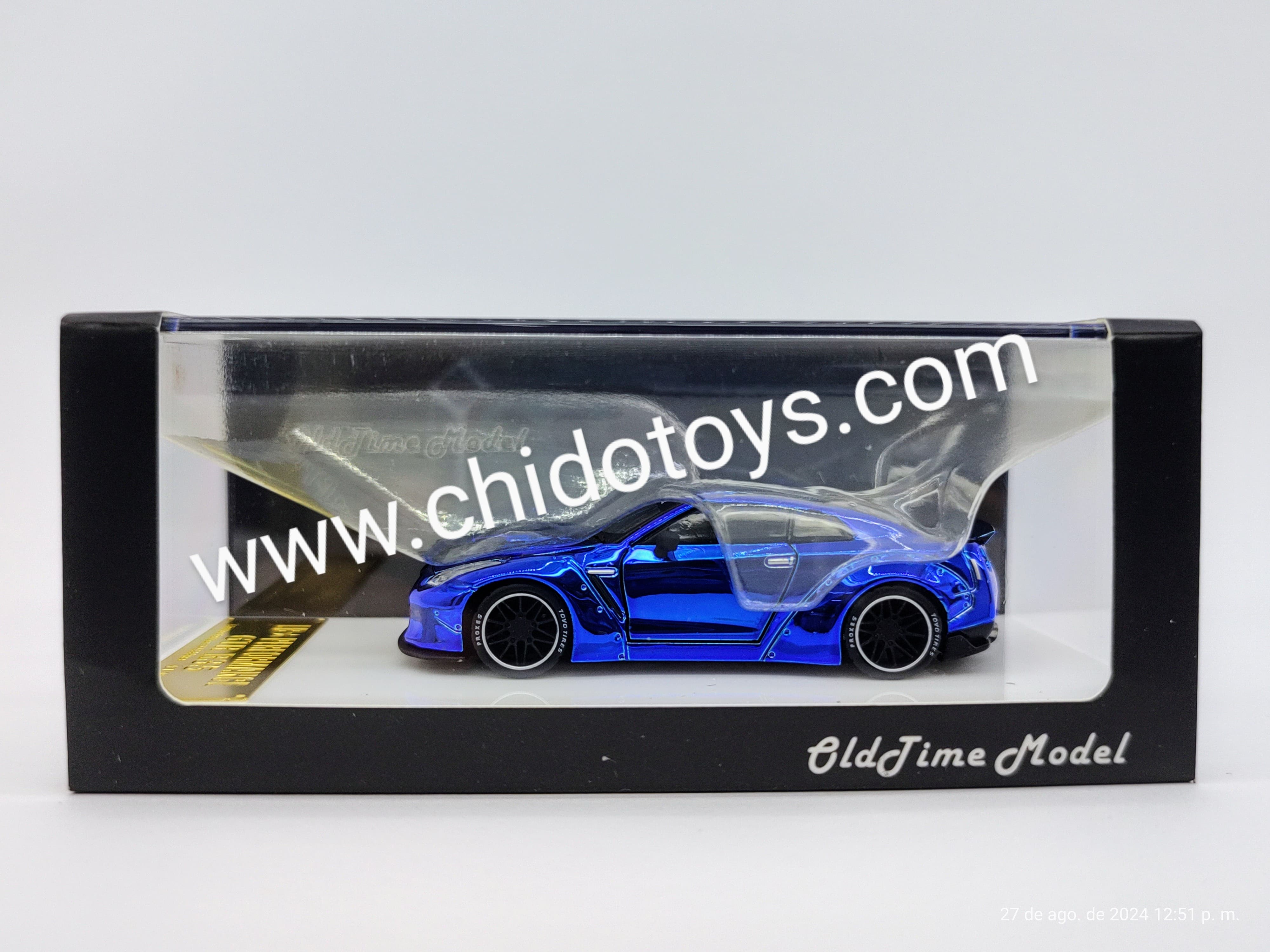 Auto a escala marca Old Time, Modelo Nissan GT - R (R35) - Chido Toys