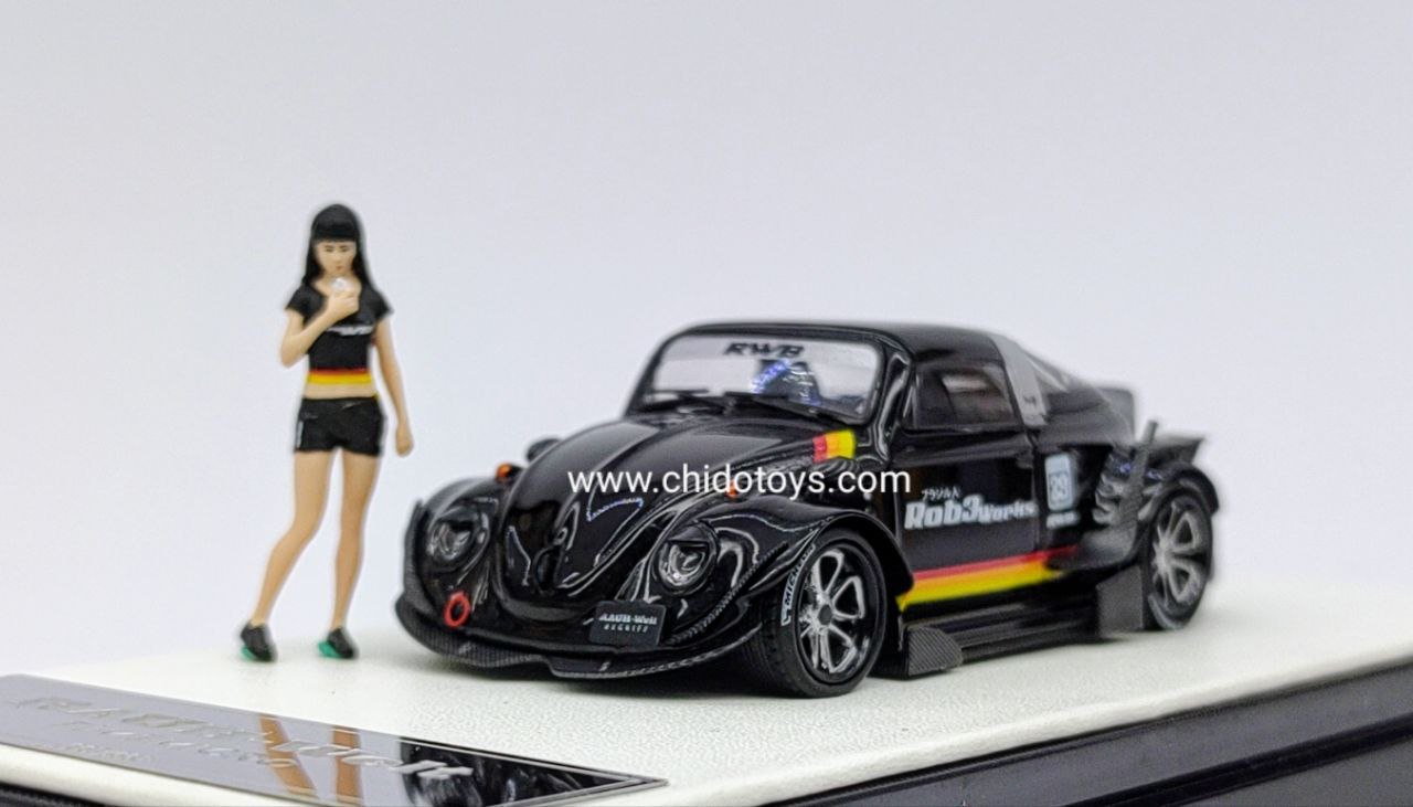 Auto a escala marca Time Micro, Modelo Beetle Negro - Chido Toys