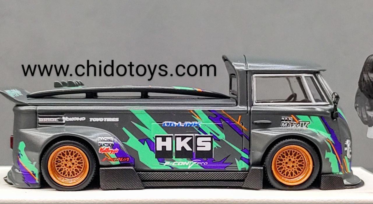 Auto a escala marca TPC, Modelo Volkswagen T1 Pickup HKS - Chido Toys