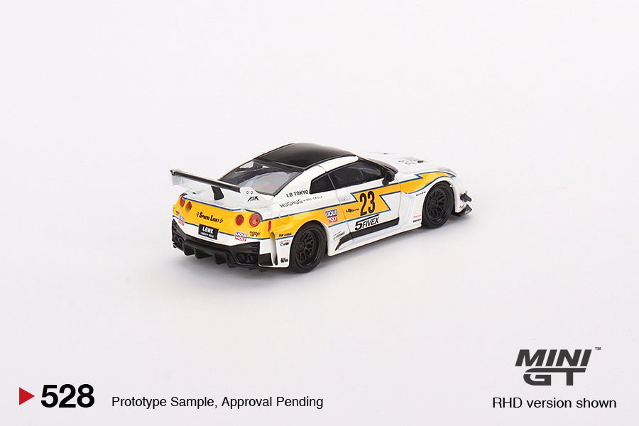 Auto a escala Mini GT 528, Nissan LB - Silhouette Racing GT 35GT - R 23, 1:64 - Chido Toys