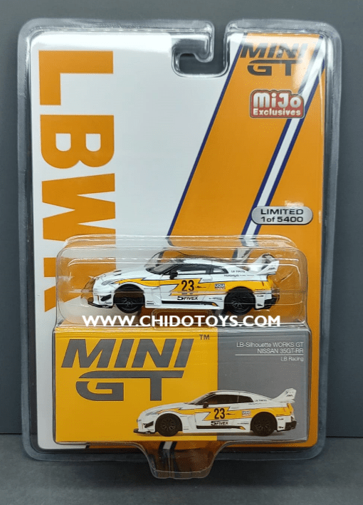 Auto a escala Mini GT 528, Nissan LB - Silhouette Racing GT 35GT - R 23, 1:64 - Chido Toys