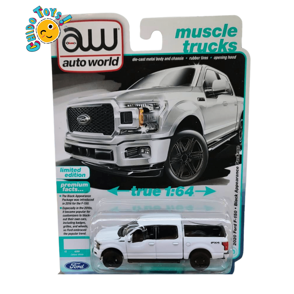 Auto World 2020 Ford F - 150 Black Appearance Package 1:64 - Chido Toys