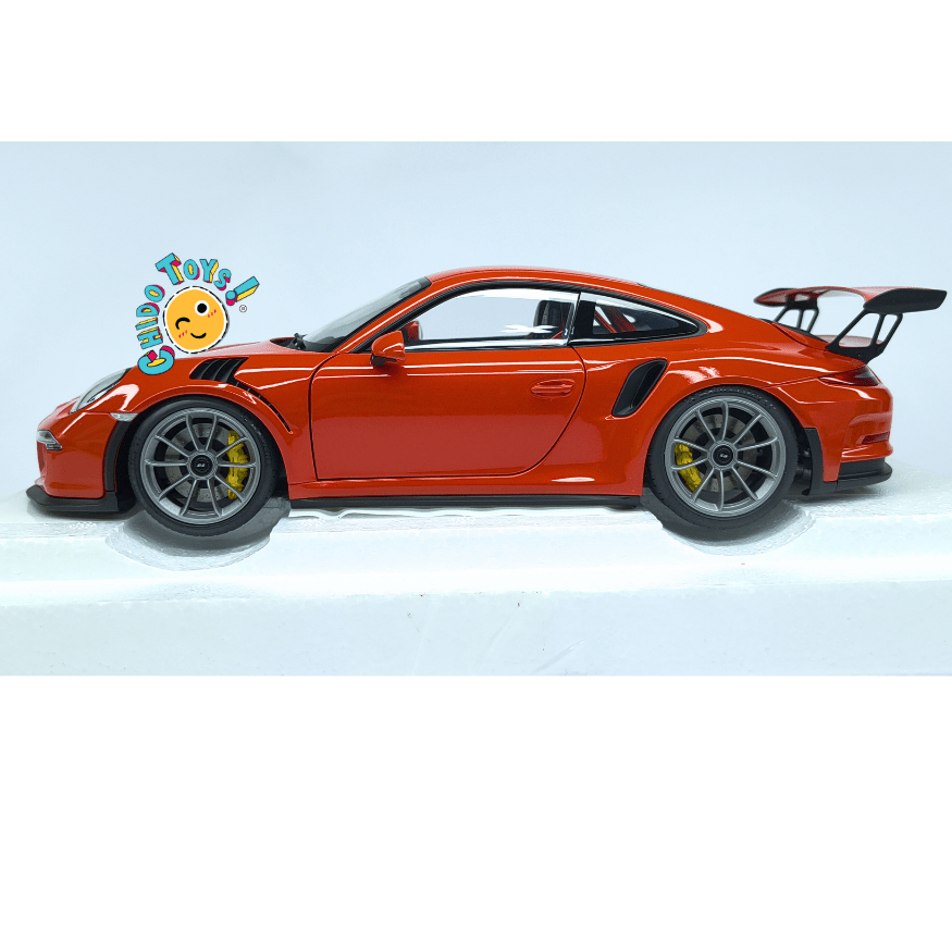 AUTOart Porsche 911 (991) GT3 RS 1:18 Lava Orange con rines gris oscuro - Chido Toys