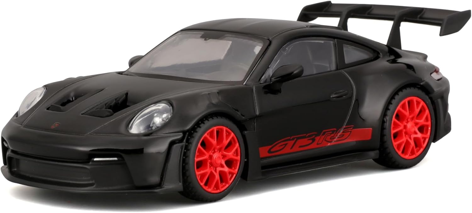 Bburago Porsche 911 GT3 RS 1:43 negro mate con rines rojos - Chido Toys