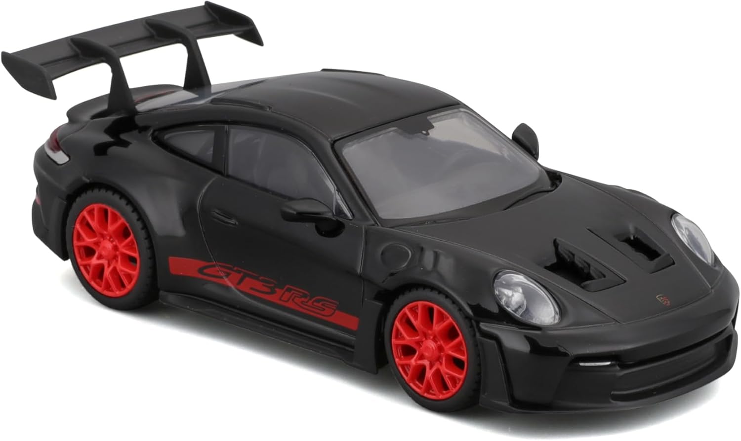 Bburago Porsche 911 GT3 RS 1:43 negro mate con rines rojos - Chido Toys