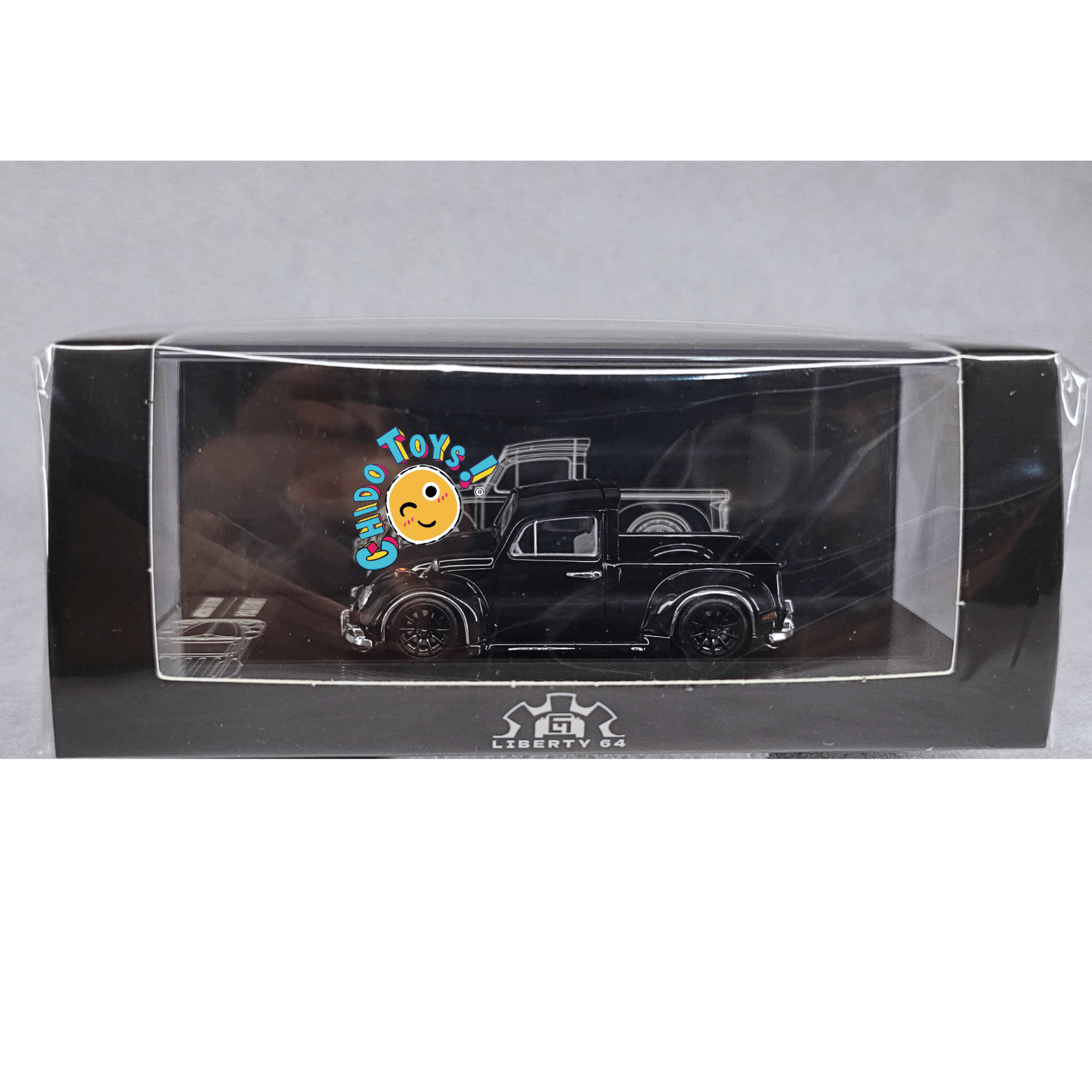 Beetle Pickup Negro 1:64 Lyberty64 con Capelo, Llantas de Goma y Caja Removible - Chido Toys