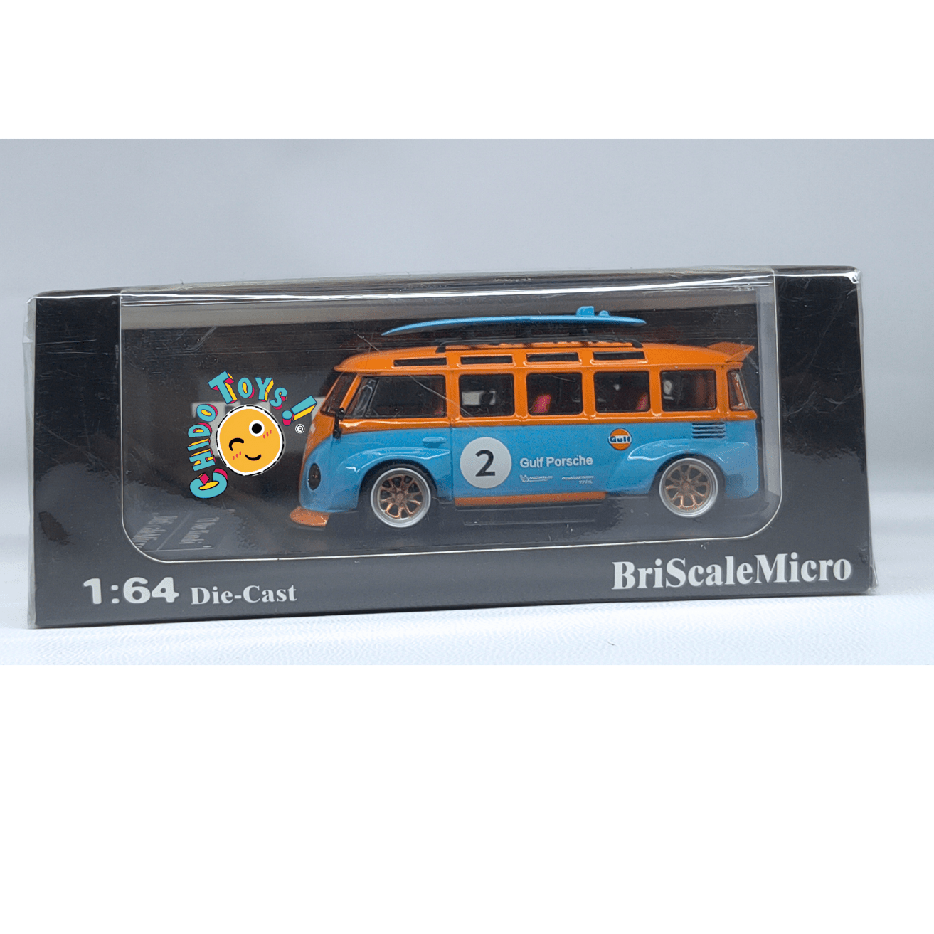 Briscale Micro VW Bus Kombi Gulf Porsche 1:64 capelo acrílico - Chido Toys