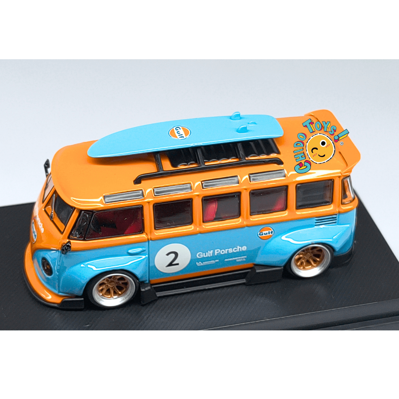 Briscale Micro VW Bus Kombi Gulf Porsche 1:64 capelo acrílico - Chido Toys