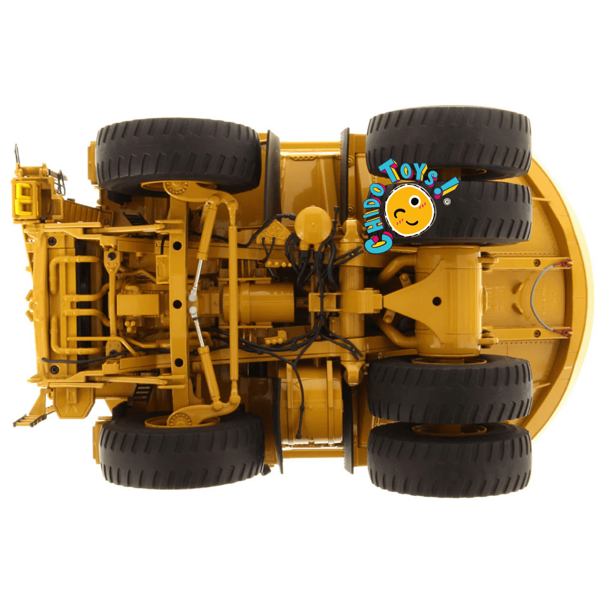 Camión Minero CAT 798 AC a escala 1:50 de metal con llantas de goma funcionales - Chido Toys