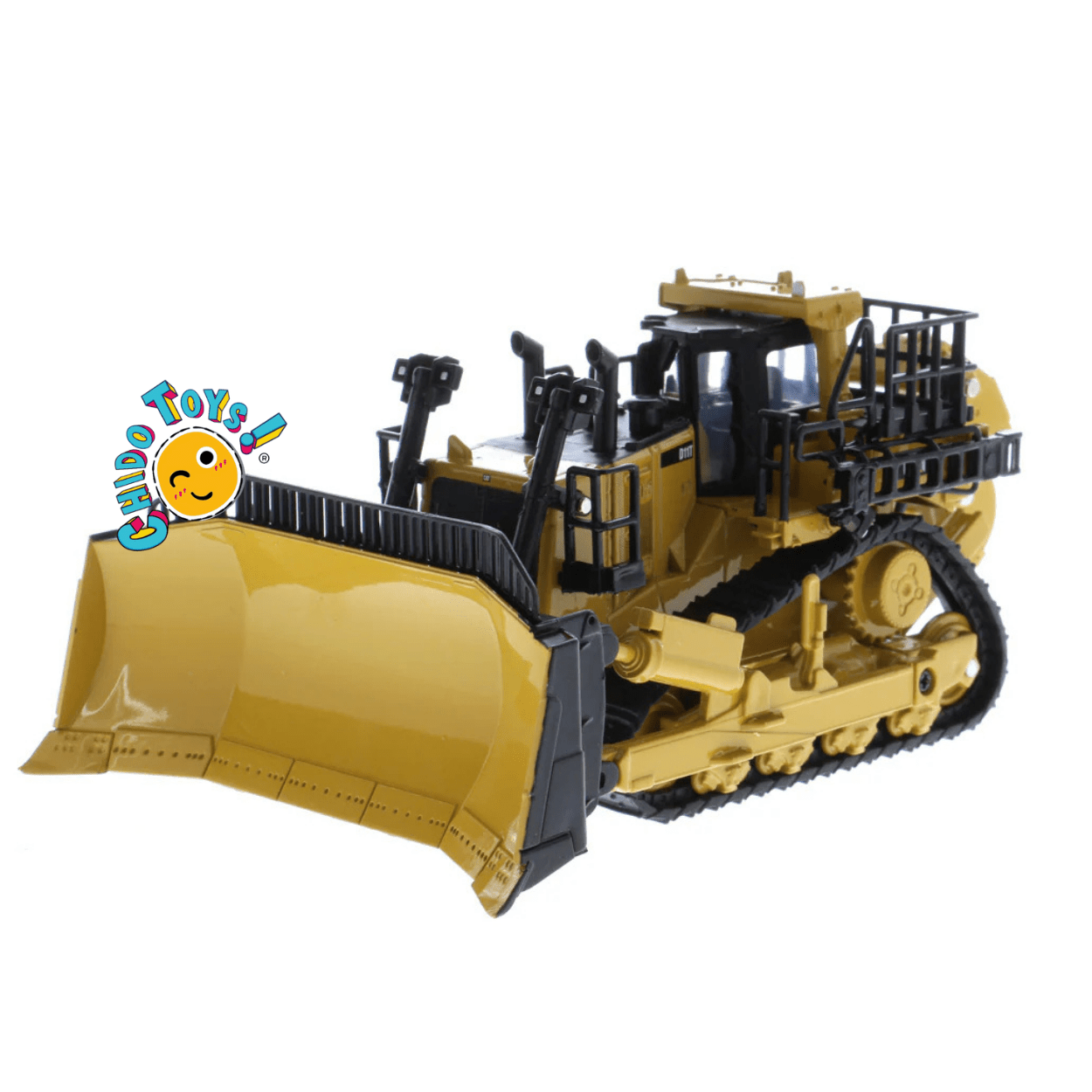 Caterpillar D11T Oficial a Escala 1:64 | Bulldozer de Metal con Accesorios Intercambiables - Chido Toys