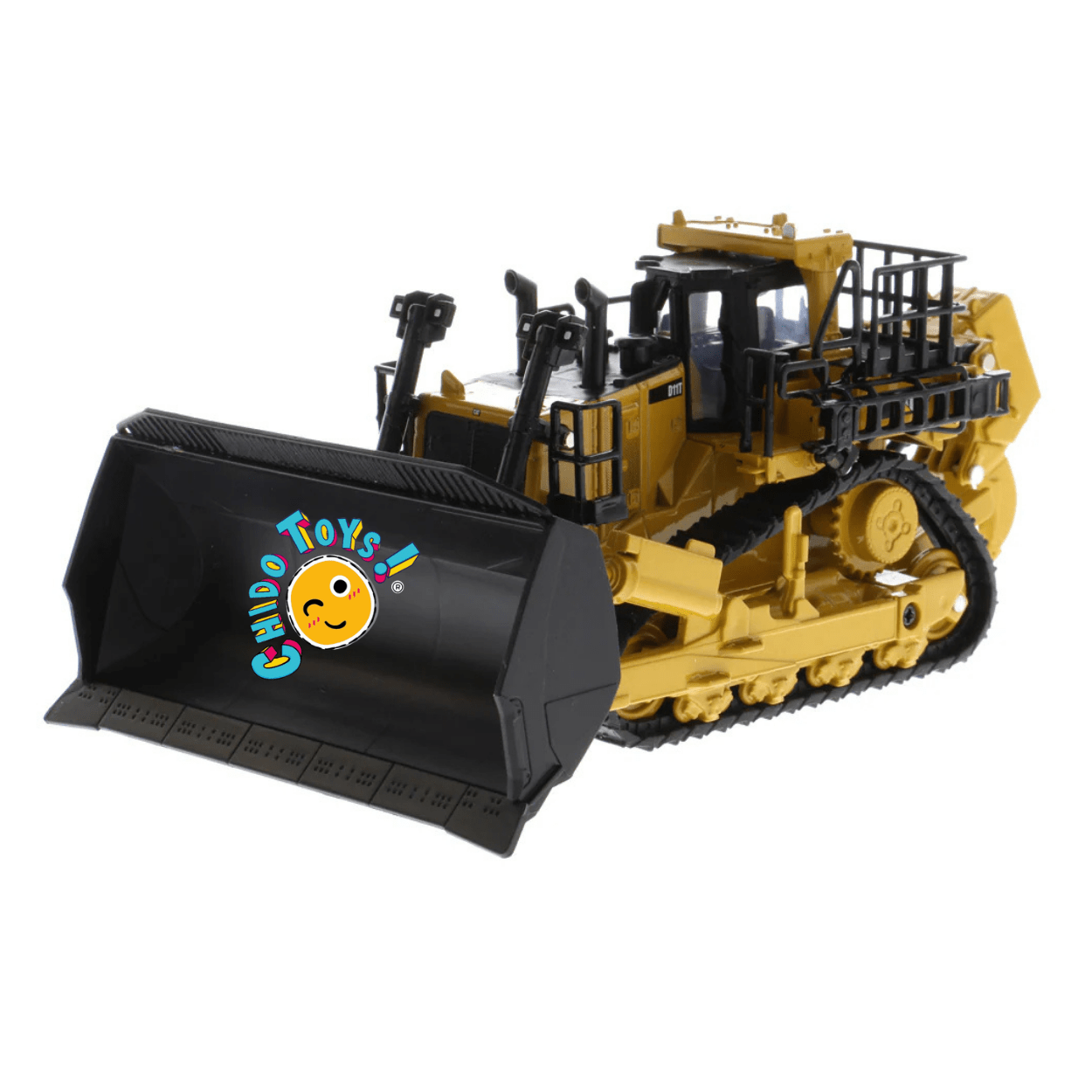 Caterpillar D11T Oficial a Escala 1:64 | Bulldozer de Metal con Accesorios Intercambiables - Chido Toys