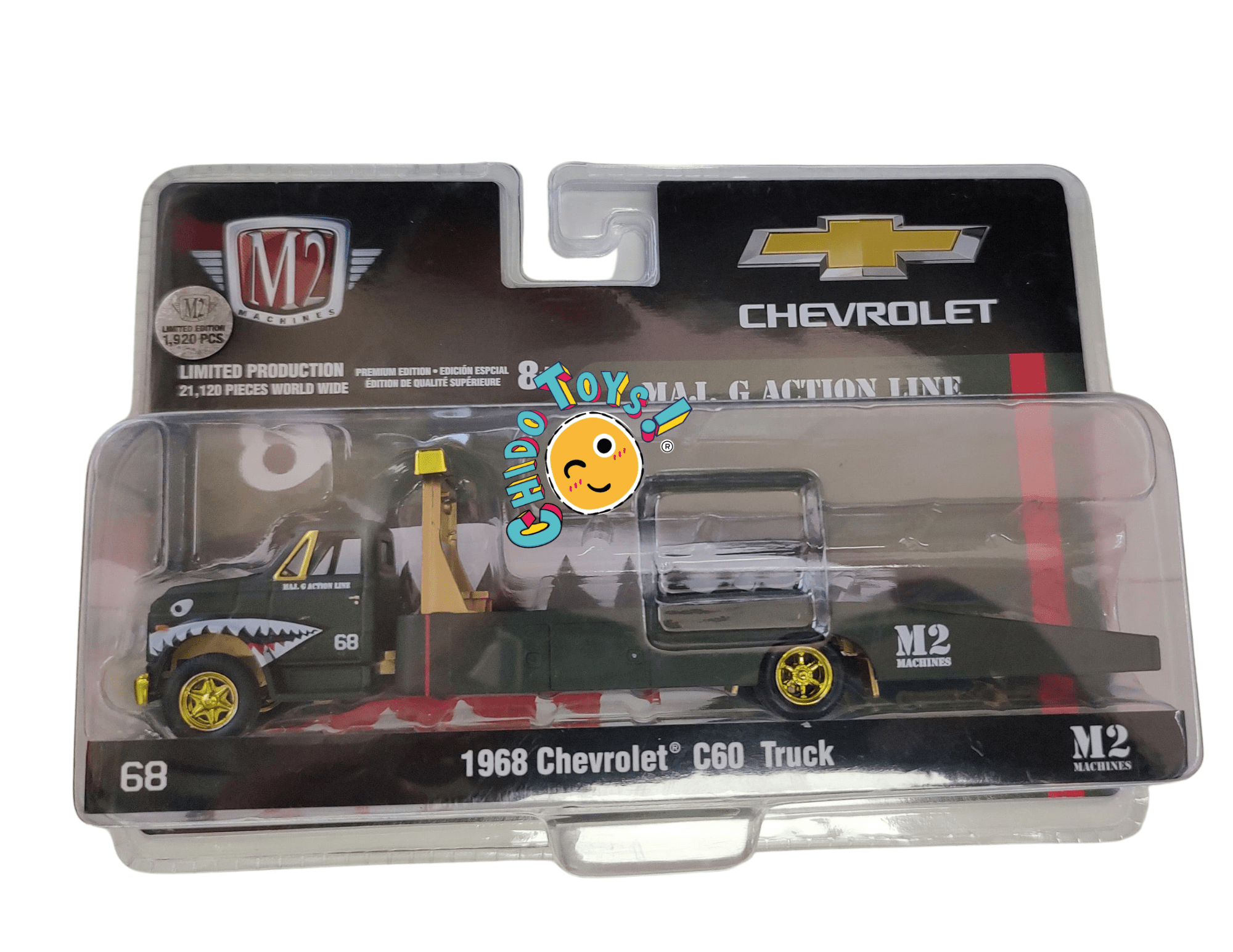 Chevrolet C60 Truck 1968 CHASE – M2 Machines 1:64 (Metal/Metal, Llantas de Goma) - Chido Toys