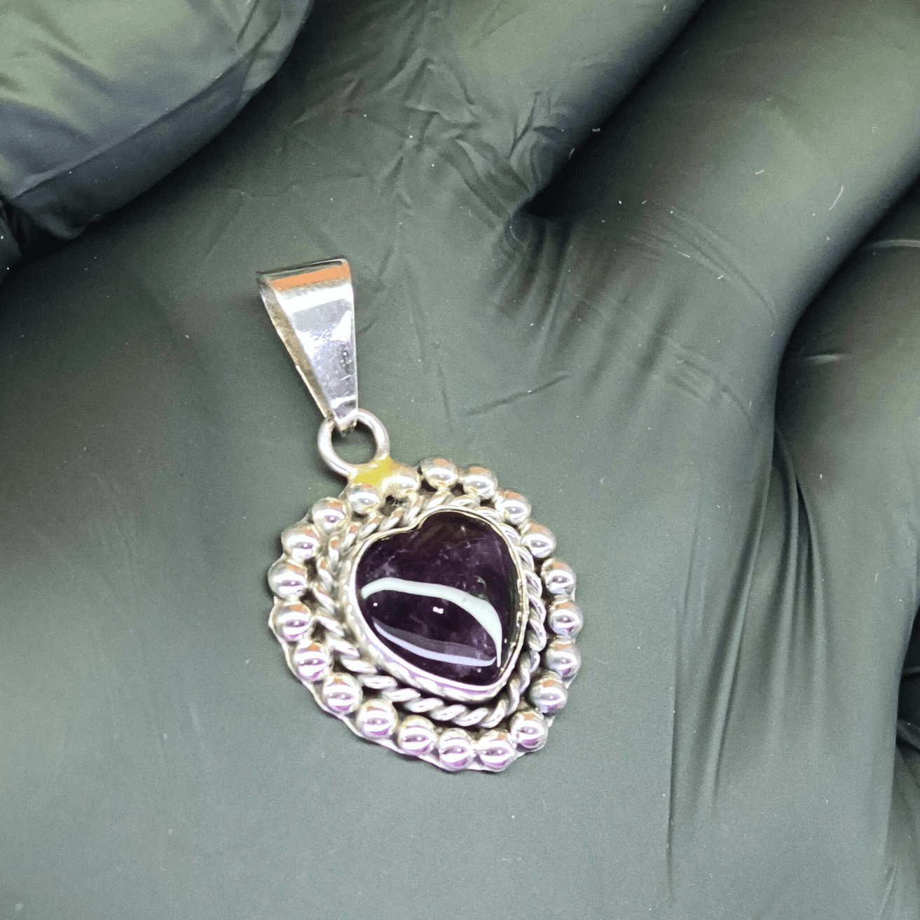 Conjunto Corazón de Plata .925 con Amatista Natural – Hecho en México - Chido Toys