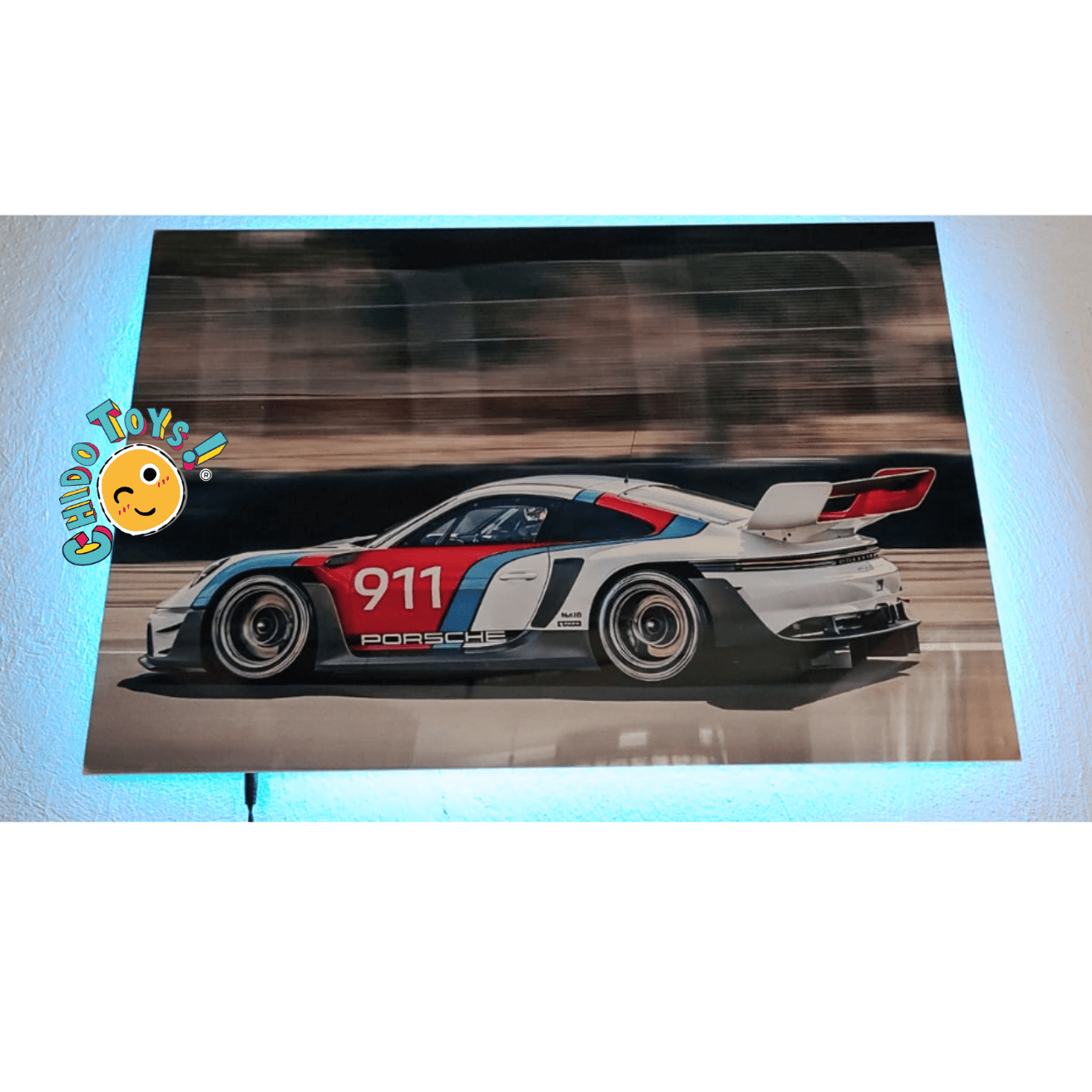 Cuadro Decorativo de Auto Deportivo en Placa de Aluminio 50x40 cm con Iluminación LED - Chido Toys