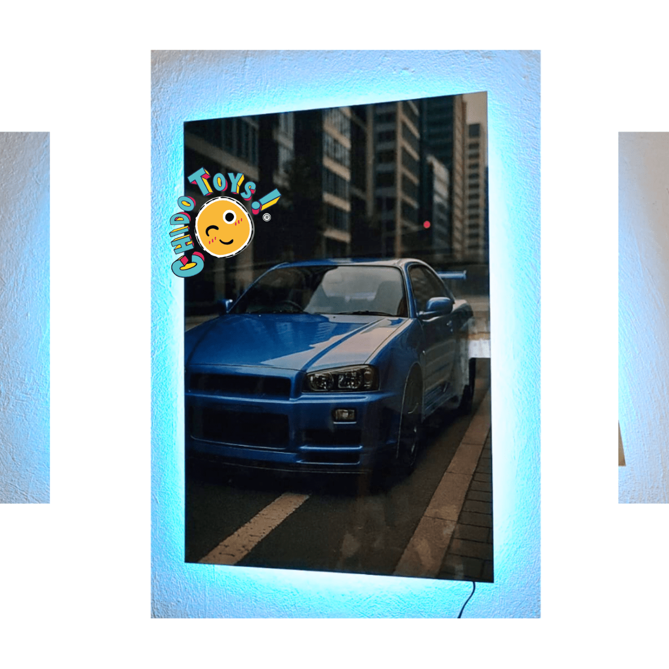 Cuadro Decorativo de Auto Deportivo en Placa de Aluminio 50x40 cm con Iluminación LED - Chido Toys