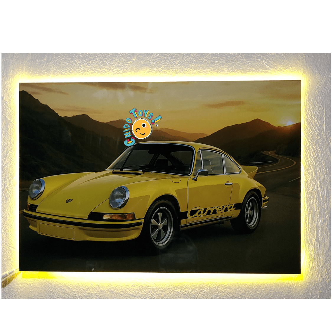 Cuadro Decorativo de Auto Deportivo en Placa de Aluminio 50x40 cm con Iluminación LED - Chido Toys